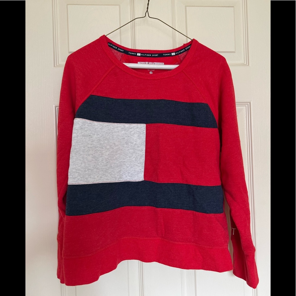 Tommy Hilfiger Crewneck Sweatshirt, Size S/P, Red, Pre-owned